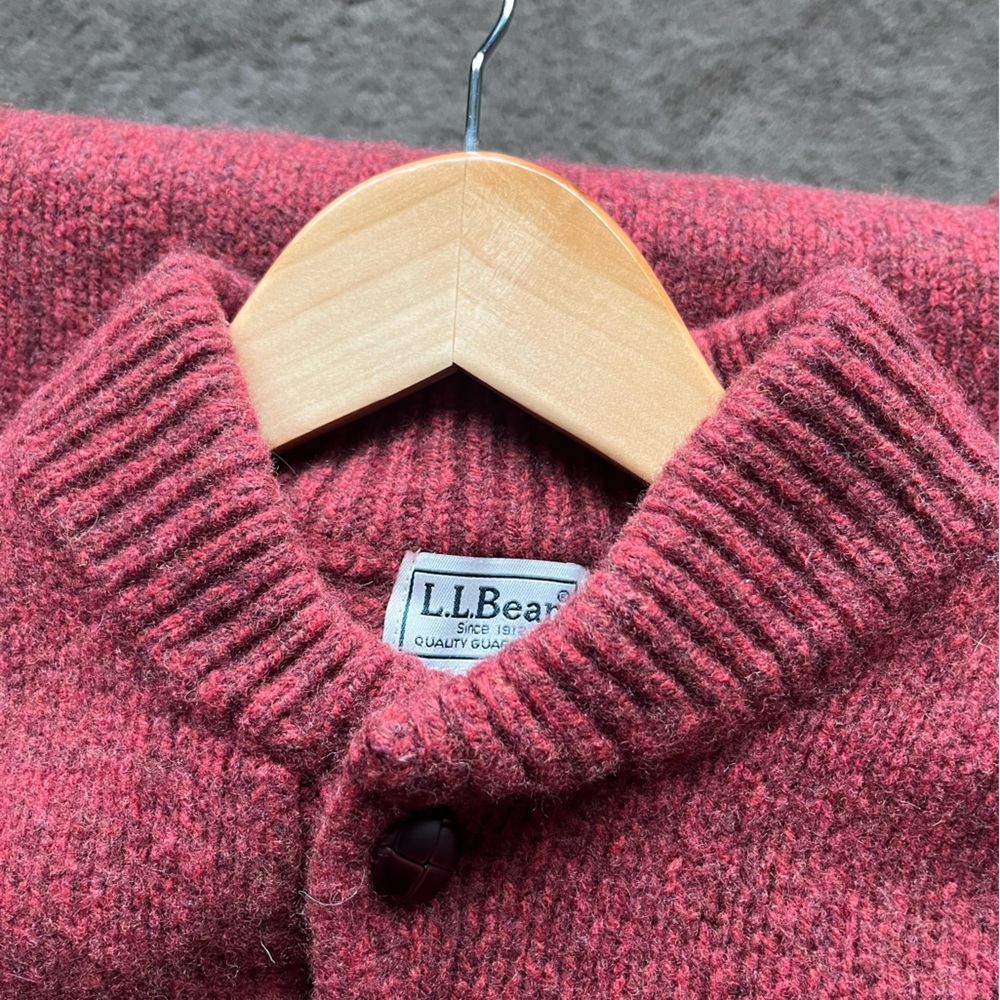 Vintage LL Bean Sweater Wool Red Large